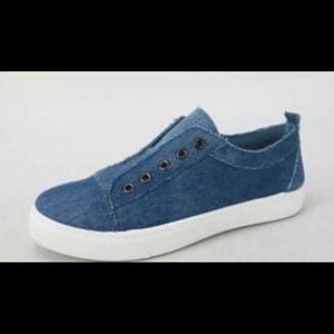 New denim slip on sneakers